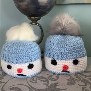 Handmade snow man hats
